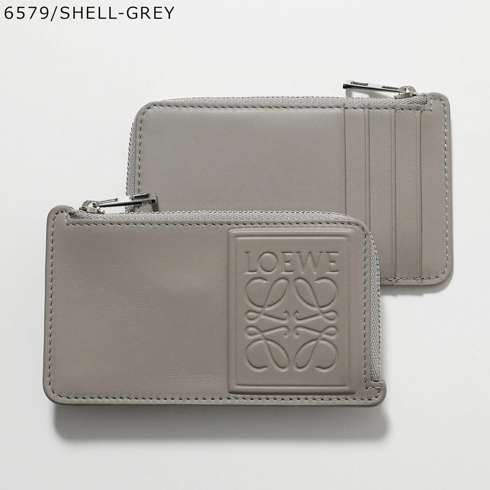 Loewe case satin calf coin Anagram Wallet leather of card Black